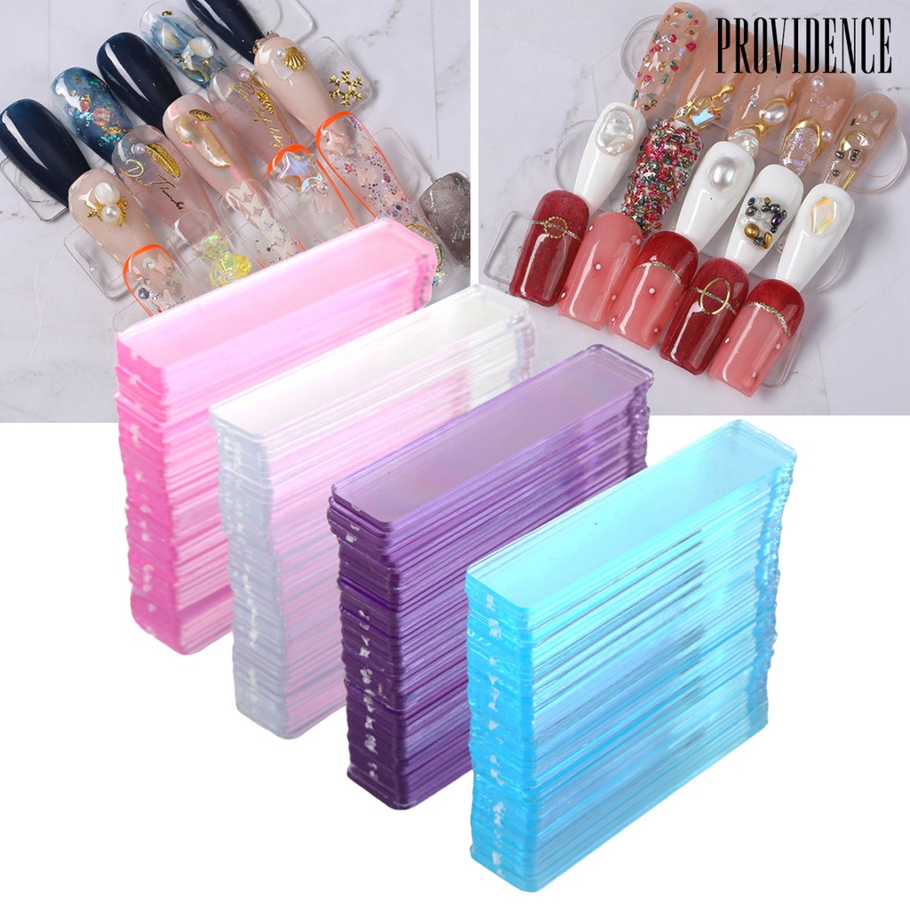 Providence 50Pcs / Set Stand Display Kuku Palsu Akrilik Ultra Ringan Untuk Nail Art / Salon