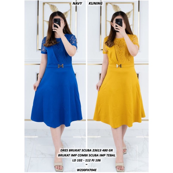 Dress Scuba Tebal 23613 /ld 102-112