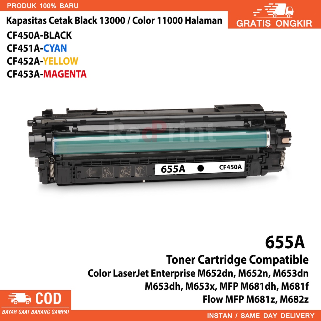 Toner Compatible 655A Printer Color LaserJet Enterprise M652dn, M652n, M653dn, M653dh, M653x, MFP M681dh, M681f, Flow MFP M681z, M682z