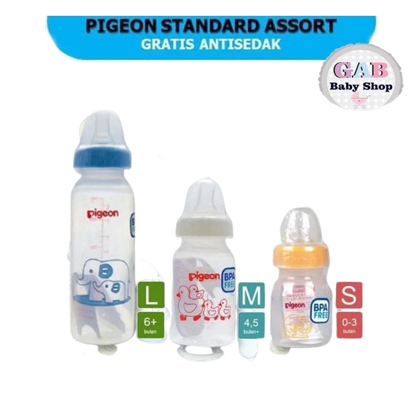 PIGEON BABY Botol Susu Bayi Assorted Standard | Dot Nipple Original Pigeon