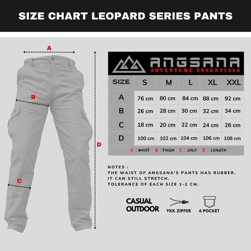 Celana Cargo Angsana seri Leopard Cotton Original