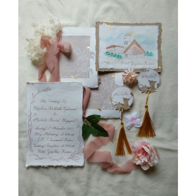 Wedding Vow Book Set , Wedding Keepsake Invitation