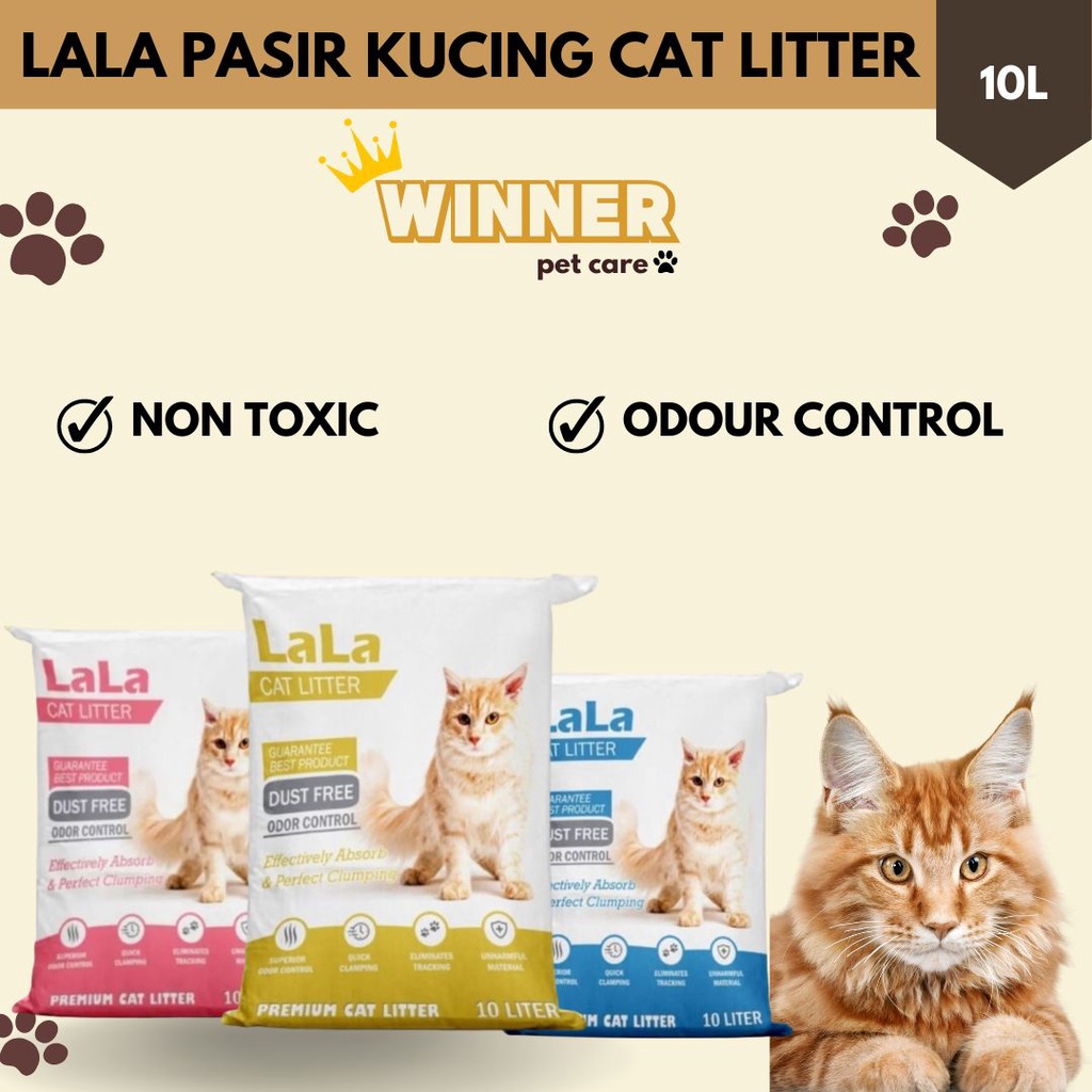 Pasir Kucing LALA 10 Litter 10L Cat Premium Wangi GRAB GOJEK