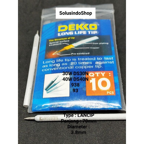 DEKKO MATA SOLDERAN UNTUK 40W 30W 938N 93 - Mata solder 40 watt Dekko Lancip