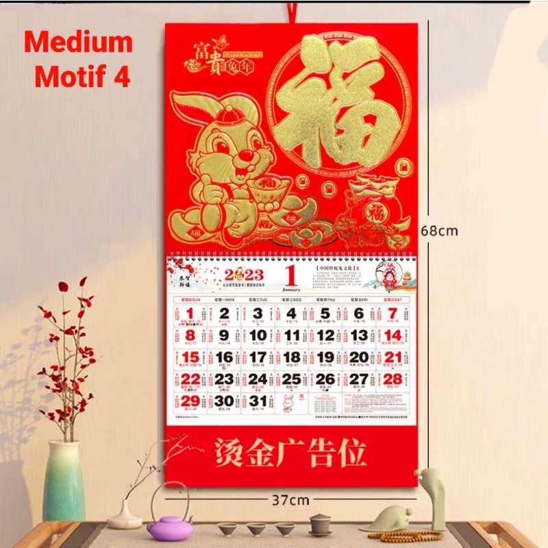 Kalender 2023 Bulanan Kalender Kelinci FU Hoki Termurah Harga Grosir