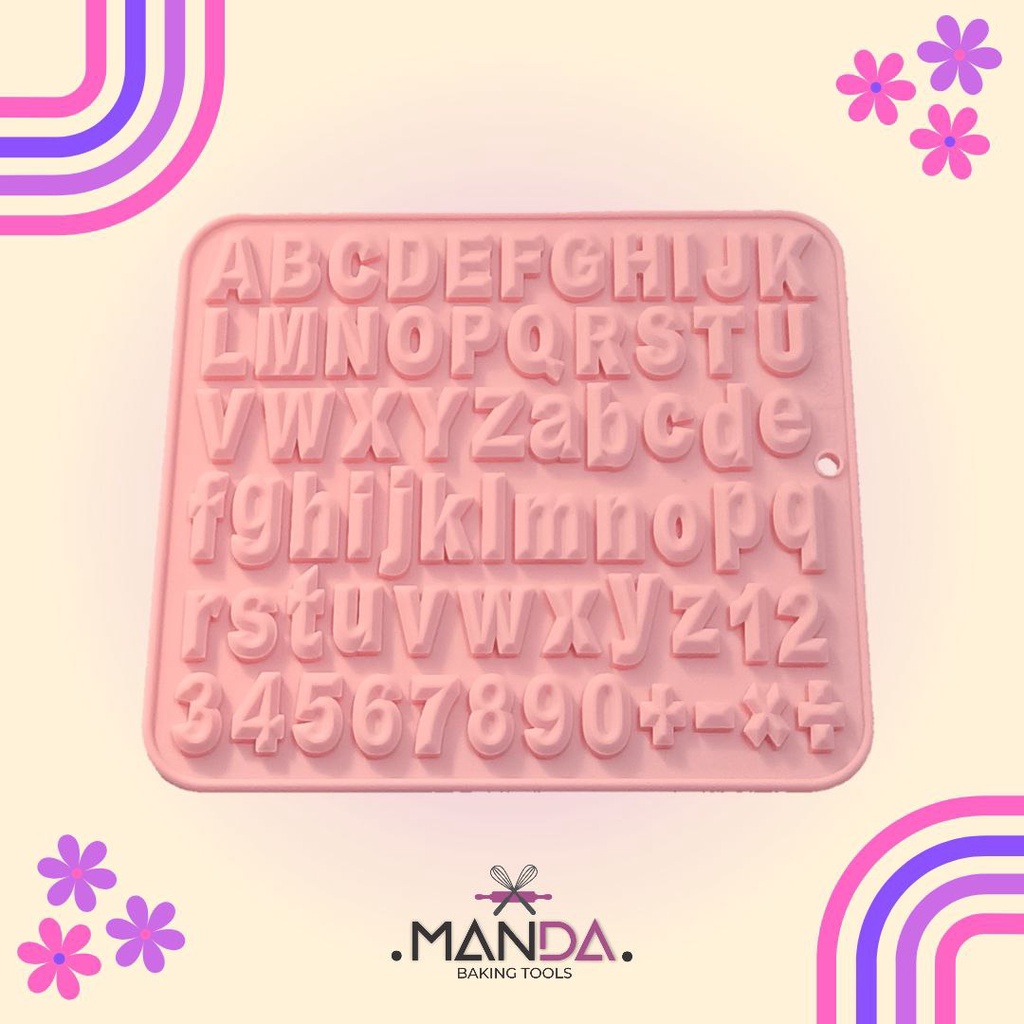 Jual cetakan silikon coklat puding fondant abjad huruf besar kecil ...