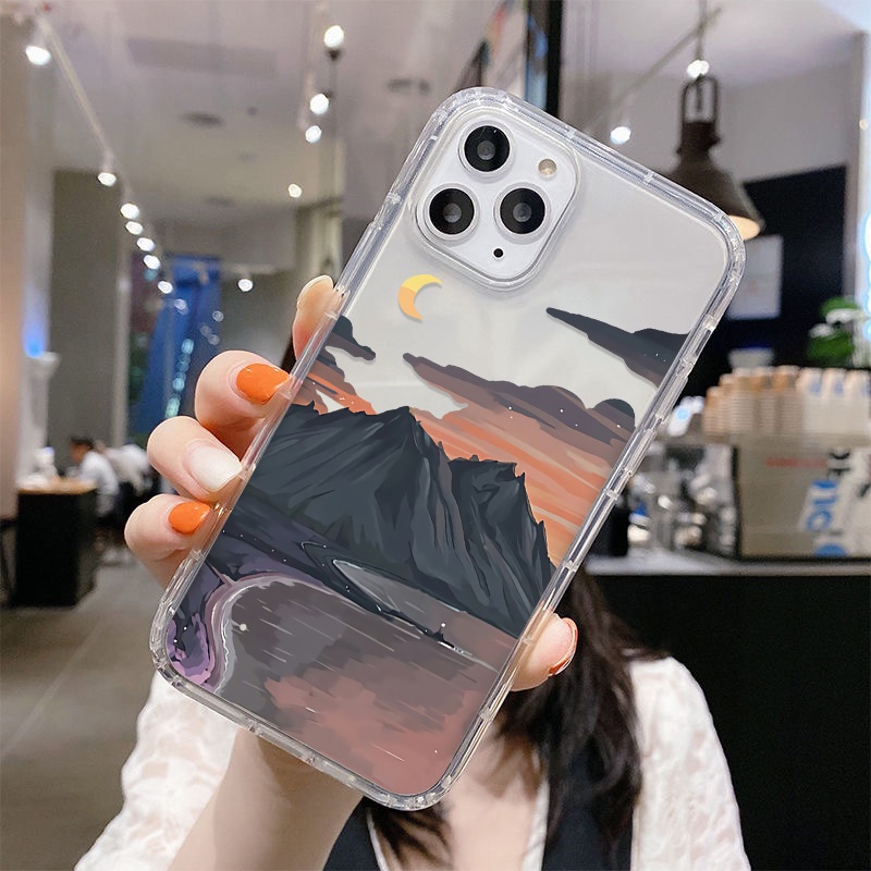 Casing Silikon OPPO Reno 6 6Z 6Pro Plus 6Lite 4SE 4F 4Lite 4Z 2F 2Z 5Z 5F 5Lite 5K 7Z 7SE 7Pro Motif Lukisan Pemandangan