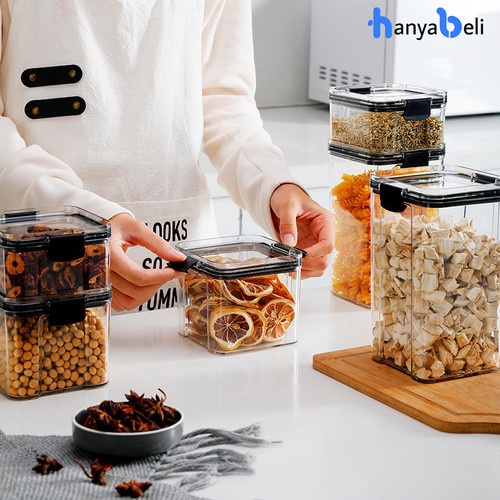 LT- Toples Kotak Snack Kedap Udara Penyimpanan Bening Cereal Kontainer