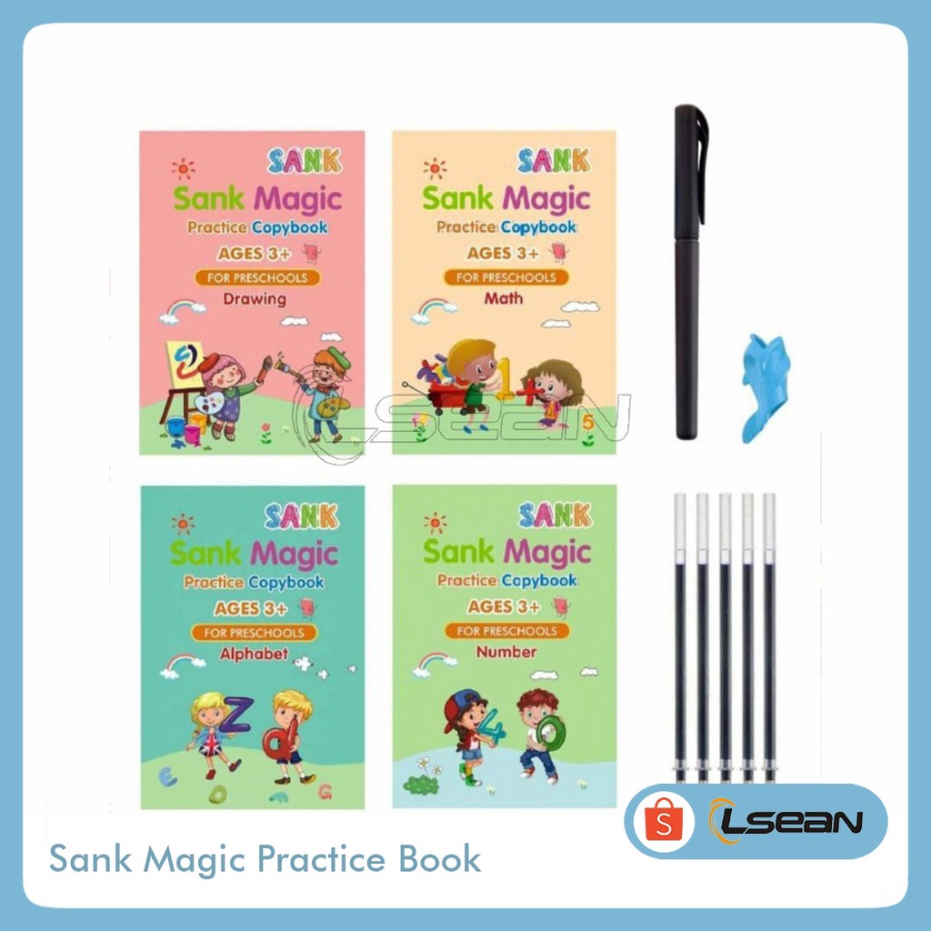 SANK Magic Practice Copybook | Buku Tulis Belajar Latihan Menulis Menggambar Anak