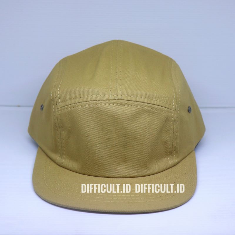 TOPI 5PANEL POLOS KHAKI TWILL COTTON PREMIUM | SNAPBACK 5PANEL POLOS PREMIUM