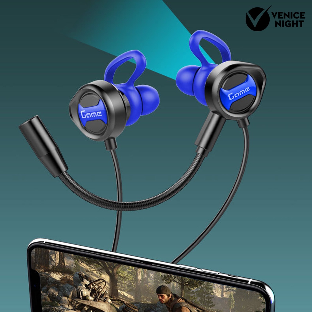 (VNEP) (Berkabel) G31 Earphone High Fidelity Kebisingan Membatalkan Ringan 3.5mm Stereo Olahraga In-Ear Gaming Earbud untuk Menelepon