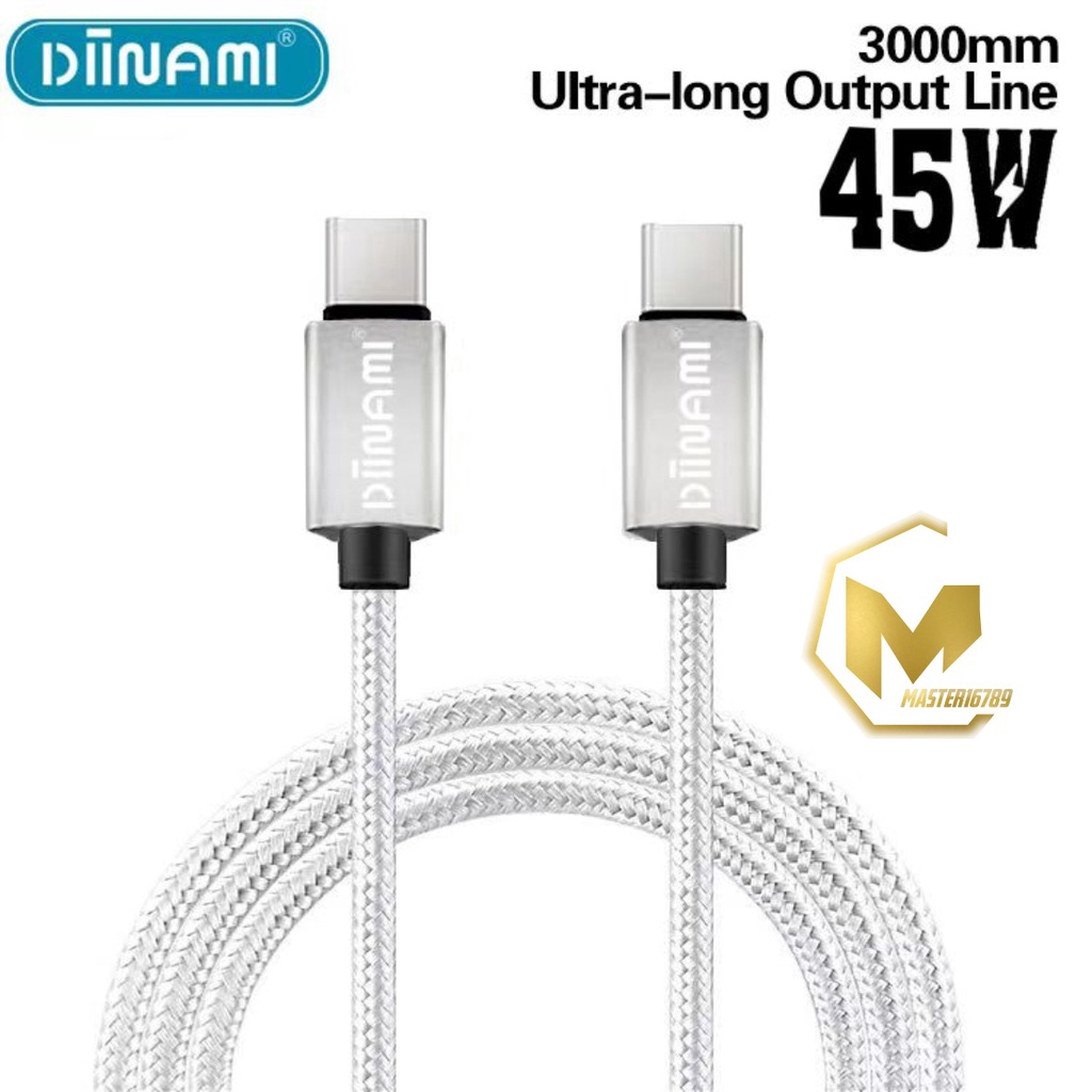 Kabel Type C to Type C Original DIINAMI Fast Charging DM-015 Power Delivery 45W 3A Support Macbook note 10 note 20 s21 s22 s20 z flip 2 z flip 3 z flip 4 z fold 2 z fold 3 z fold 4 MA3680