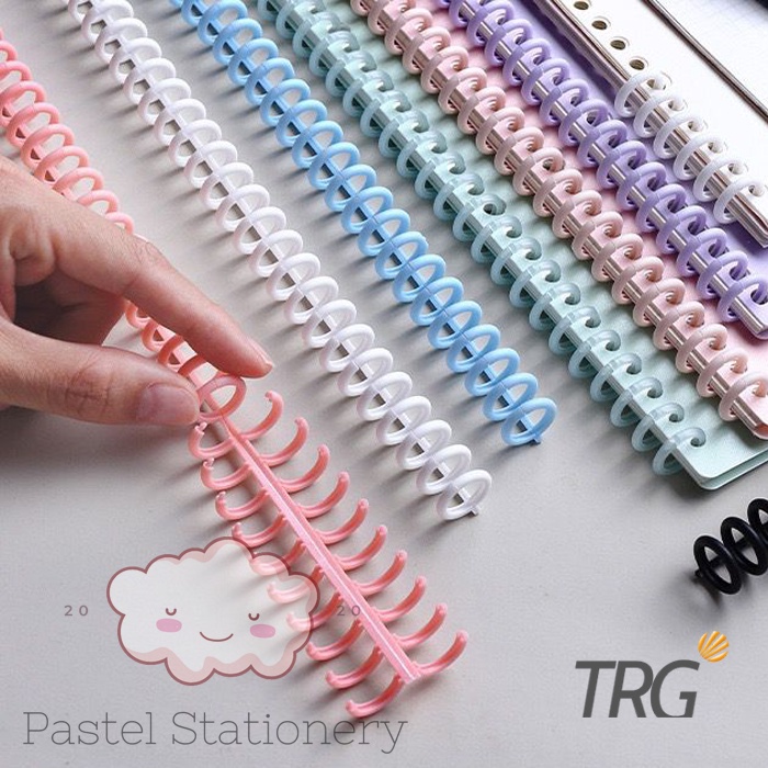 

DIY Spiral Ring Binder Loose Leaf 30 Holes Pastel Lucu A5 A4 B5 TRG