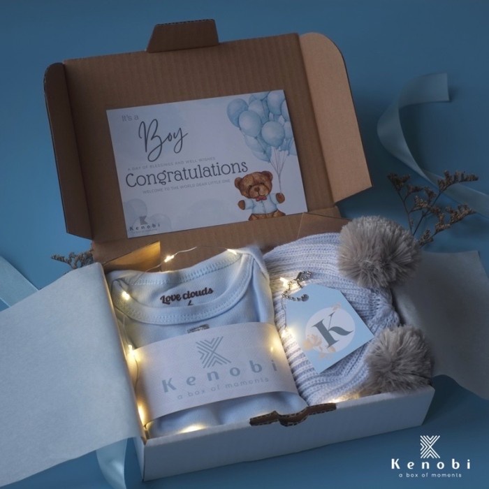 

(COD) LED | Baby Hampers | Kado Lahiran | Hampers Bayi Newborn | Gift Box - LED Candy Blue, 0-6 Bulan