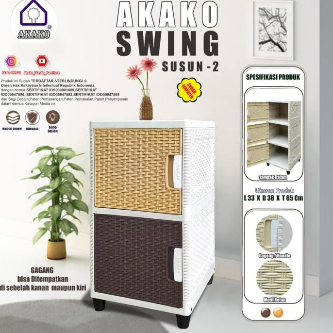 

Lemari Plastik Akako SWING 2 SUSUN stock ready