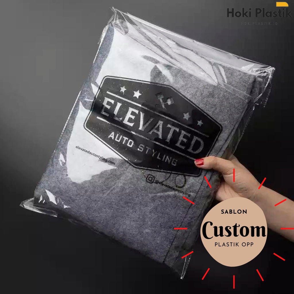 SABLON PLASTIK OPP CUSTOM DESAIN TRANSPARAN ACCESORIES BRAND KEMASAN BAJU PAKAIAN CELANA HOODIE JAKET HIJAB JILBAB KUE DONAT ROTI MASKER GAMIS MURAH PREMIUM BESAR KECIL TEBAL KACA DESIGN BUNGKUS PLASTIC