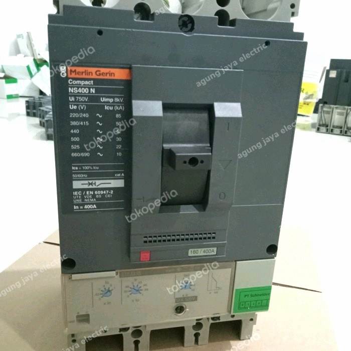 MCCB BREAKER MERLIN GERIN NS 400N NS400 N 400A 400 AMPER 3P 3PHASE