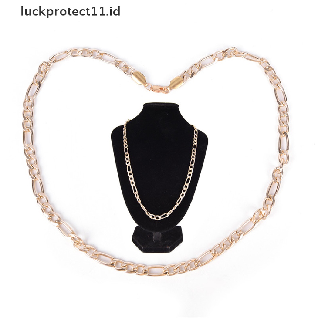 Kalung Rantai Panjang Lapis Emas 18K Gaya Punk Untuk Pria Dan Wanita