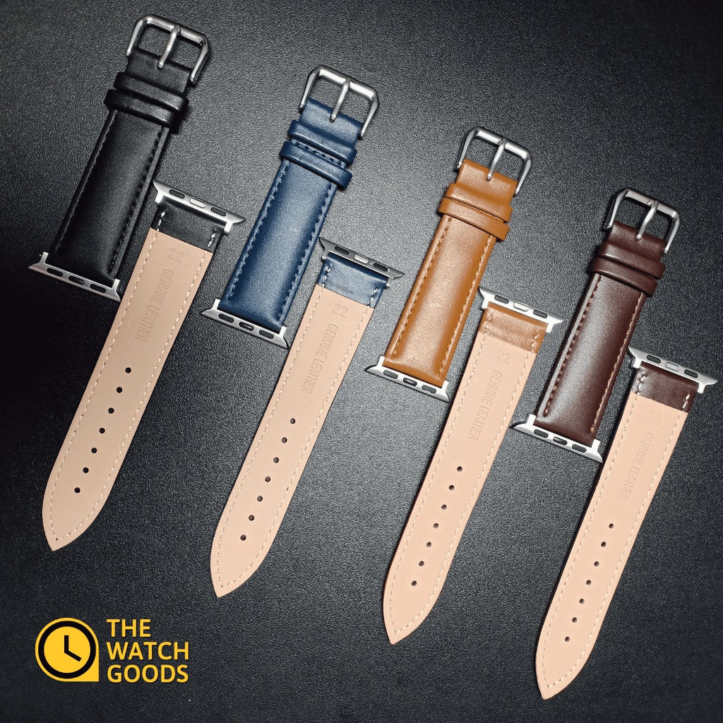 [PREMIUM QUALITY] Leather Smartwatch Strap 38mm 40mm 42mm 44mm | Single Ring Band | Strap Apple Watch Series 8 7 6 5 4 3 2 1 Gen 1