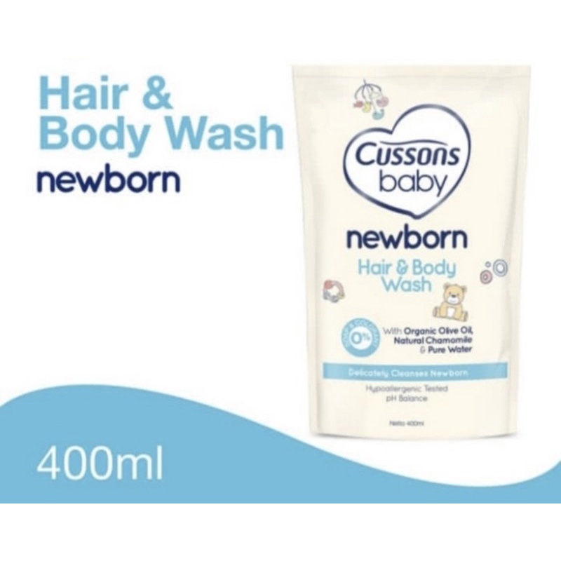 Cussons baby hair &amp; body wash newborn 400 ml refill