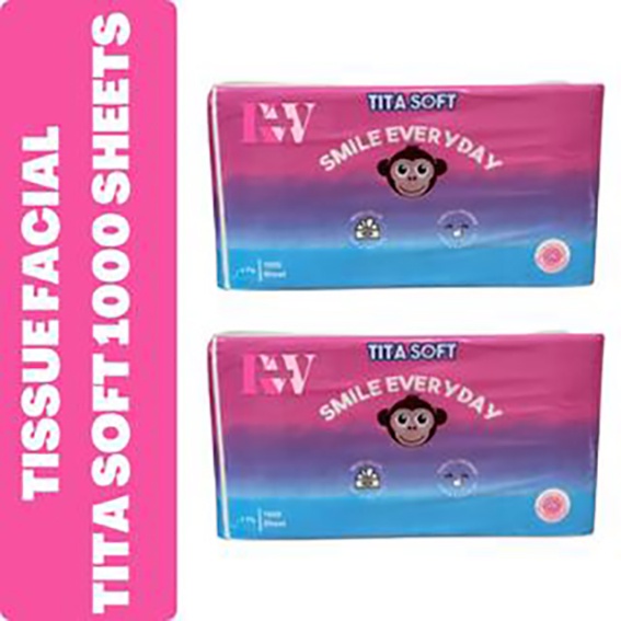 Tisu Wajah Tisu Muka Tita Soft 2ply 1000 Sheet Facial Tissue