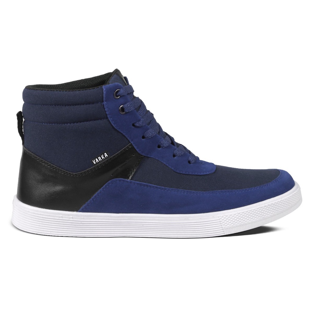 Sepatu Sneakers Pria V 51113 Brand Varka Sepatu Kets Tinggi Kuliah Kerja Hangout - Navy