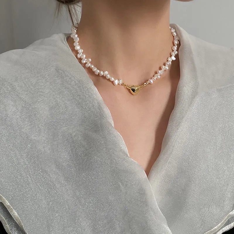 Kalung Magnet Bentuk Hati Gaya Retro Perancis