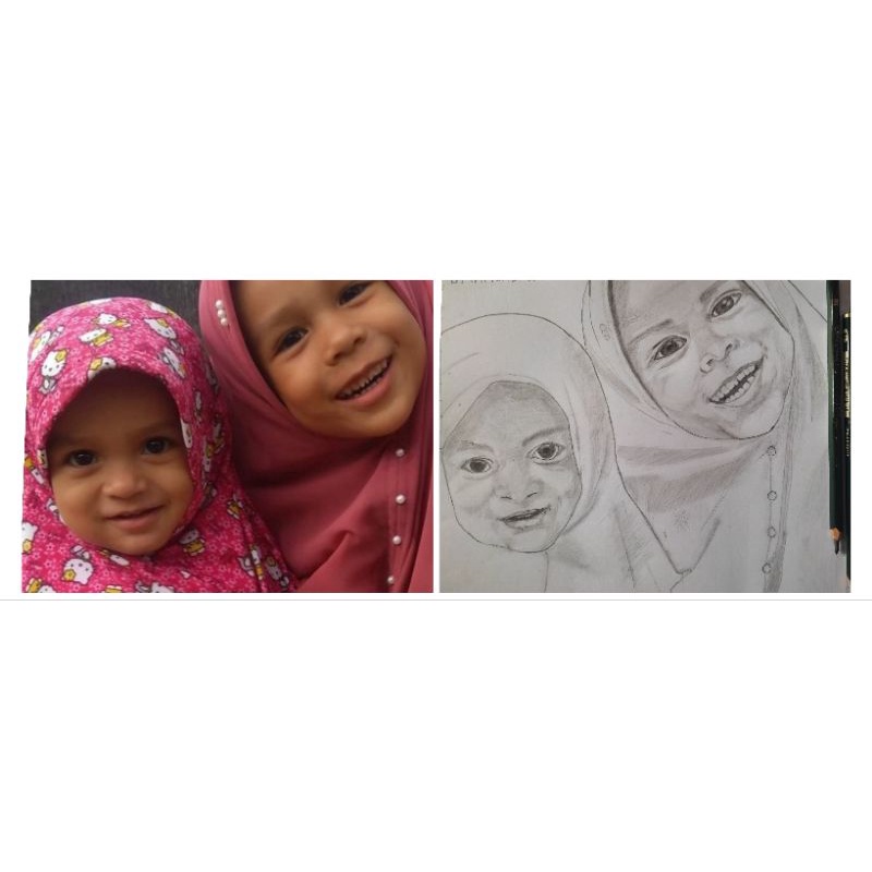 

SKETSA WAJAH PAKE PENSIL UKURAN 20X25CM