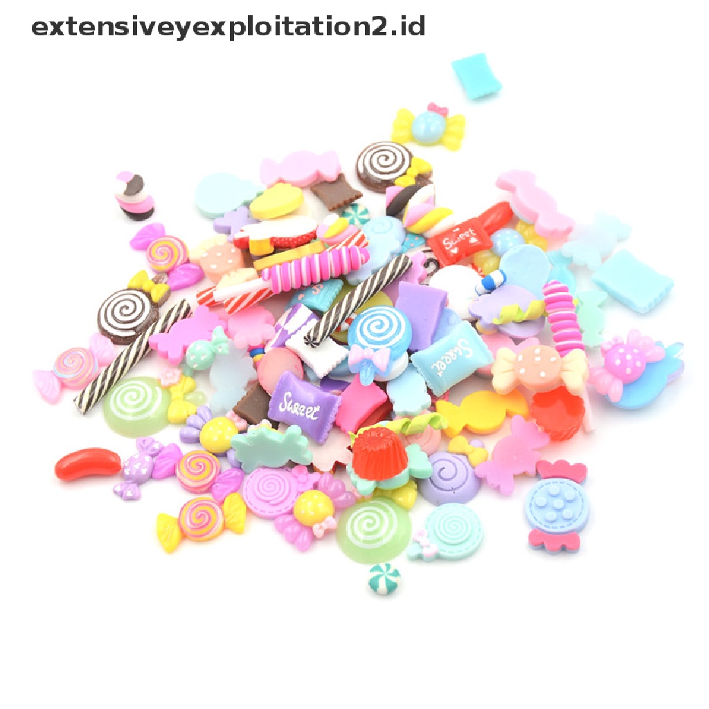 10 Pcs Miniatur Permen Lolipop Bahan Resin Untuk Dekorasi Rumah Boneka