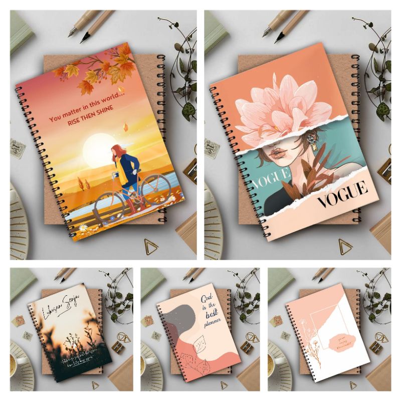 

NOTEBOOK A5 RING MOTIF / BUKU CATATAN RING / BUKU TULIS RING / BUKU SEKOLAH UKURAN 21x15cm