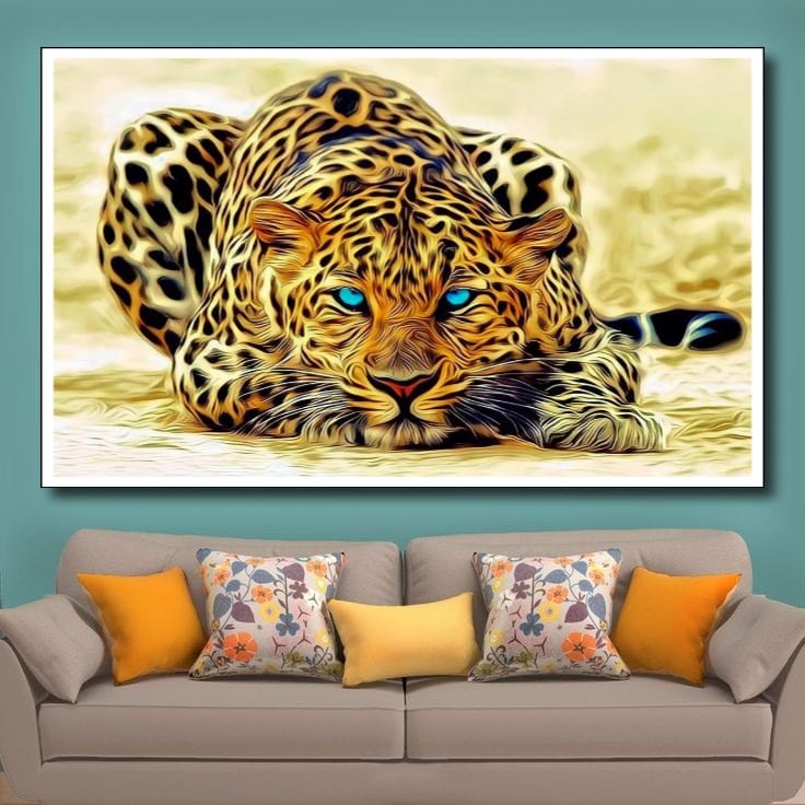 Hiasan Dinding Poster Gambar Harimau Xtra Jumbo Besar Best seller Ukuran 100x70cm 150x100cm 200x100c