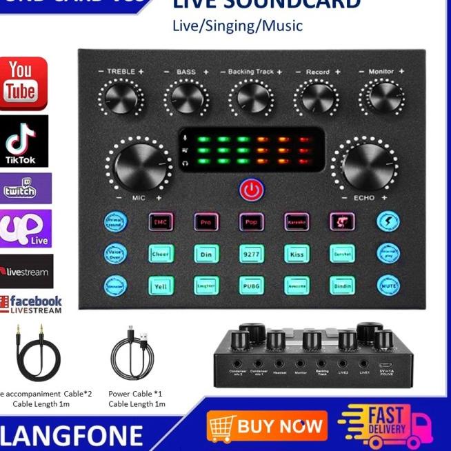 Sound Card V8S Mixer Bluetooth Audio Usb External - Sound Card V8s