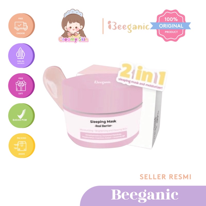 ✨BPOM ✅ BEEGANIC SLEEPING MASK AND MOIZTURIZER REAL BARRIER PELEMBAB WAJAH MAYRA SERUM BRIGHT AND VI