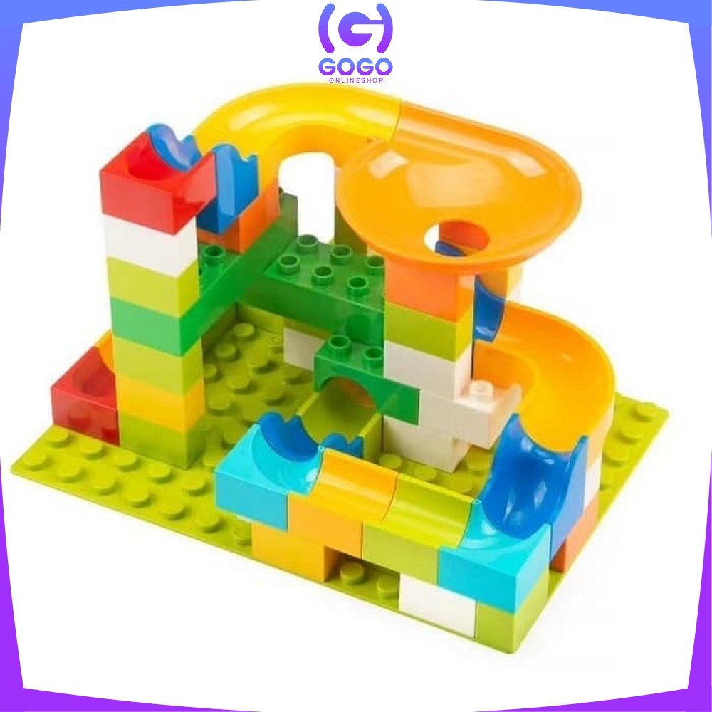 GOGO-M38 Mainan Susun Balok Kelereng Isi 50 / 56PCS Mainan Anak Block / Blok Susun / Bricks Marble Run