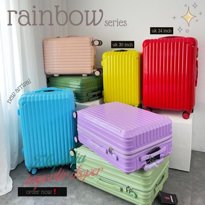 Koper Lilac rainbow zipper cabin 20inch dan koper 24inch bagasi