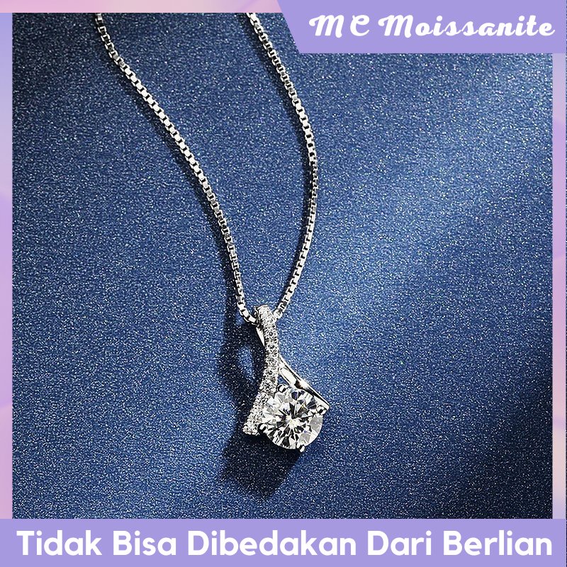 MC Moissanite Kalung Tura berlian replika / replika berlian eropa/lapis emas 18k Sterling Silver Ber