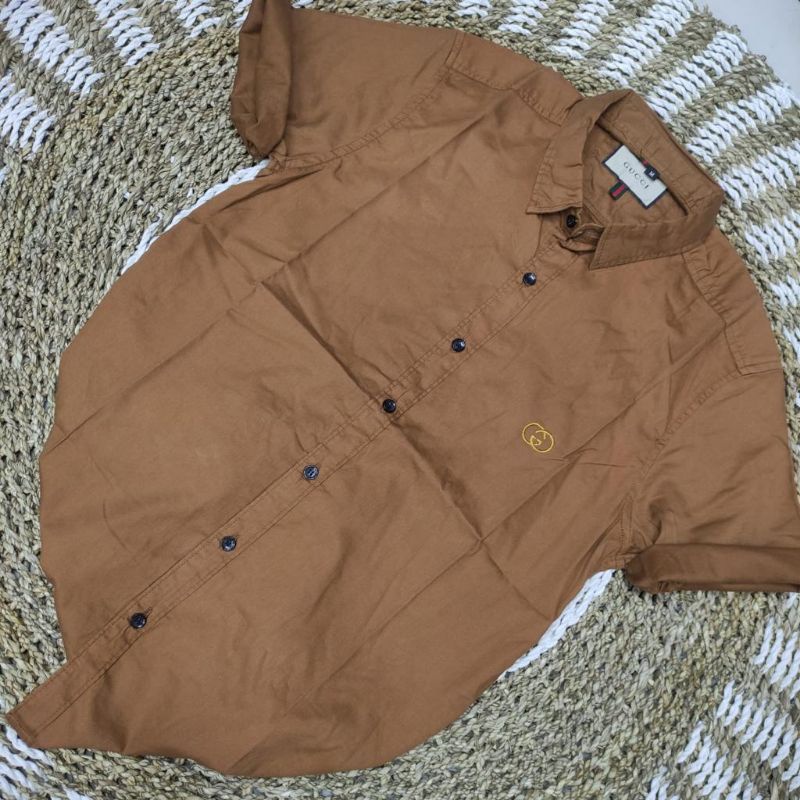 KEMEJA PRIA LENGAN PANJANG GUCCI ORIGINAL// KEMEJA PRIA LENGAN PANJANG GUCCI MOTIF POLOS