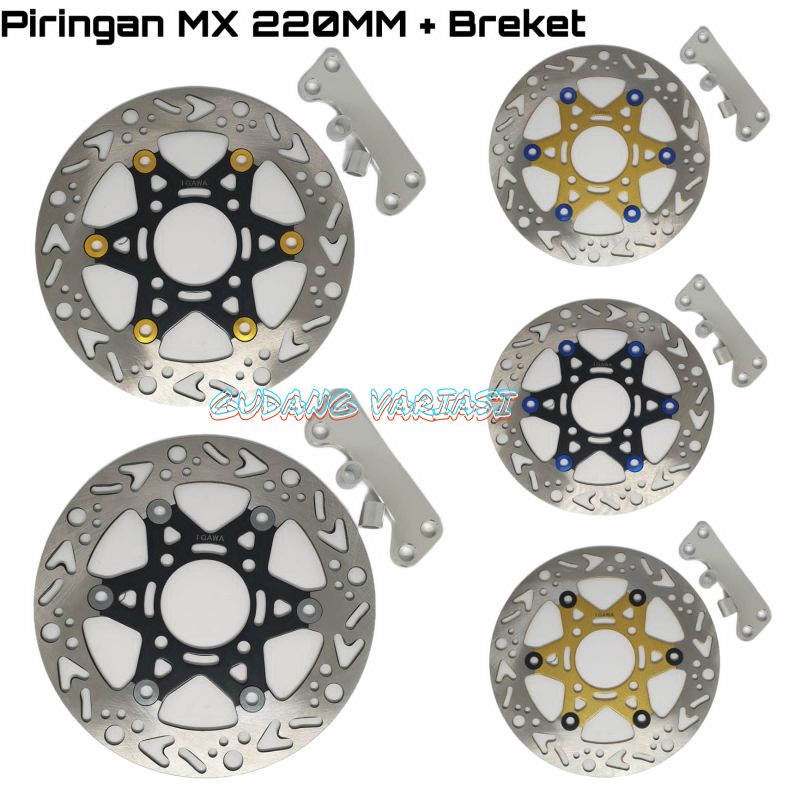 PIRINGAN DISK CAKRAM 220MM LEBAR PLUS BREKET MODEL THAILAND MOTOR YAMAHA MIO SOUL FINO MIO SPORTY