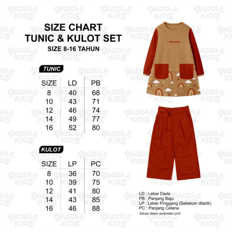 TUNIK KULOT SET PADDLEKIDS JUNIOR / TUNIC &amp; KULOT SET PADDLE KIDS size 8-16 T