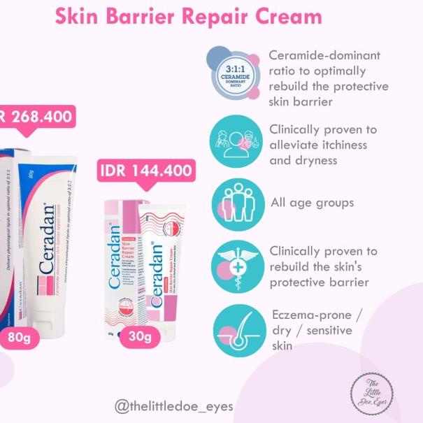 Ceradan cream / advanced cream/ ceradan barrier cream 30gr 80gr 150gr - Skin barrier 30