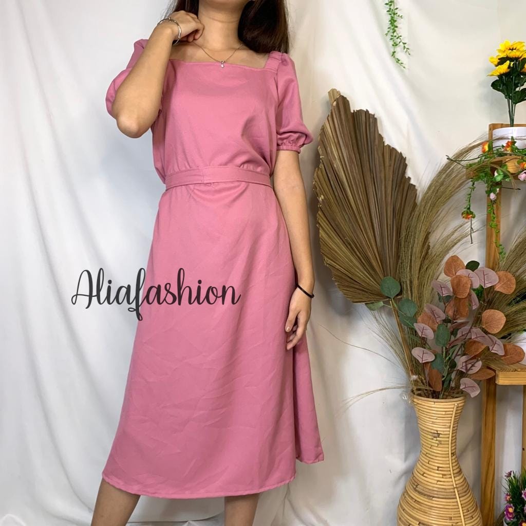 DRESS EILLA/DRESS BAHAN KATUN SHAKILLA/KOREAN DRESS/DRESS