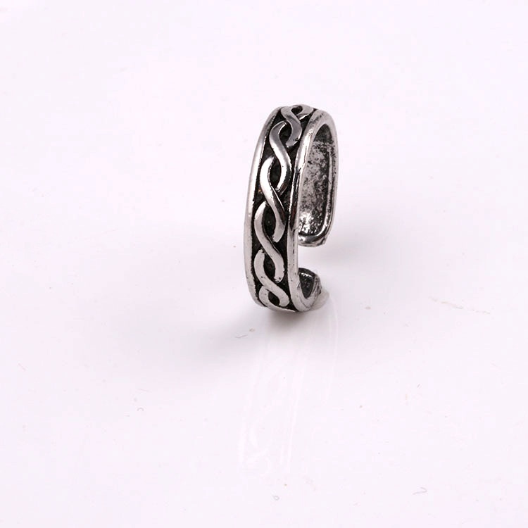 Cincin Model Tali Kepang Bahan alloy Gaya retro Korea Untuk Pria