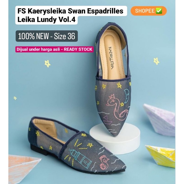 Ittaherl Kaerysleika Swan Espadrilles Leika Lundy Vol 4 - Size 36 NEW Under Original Price