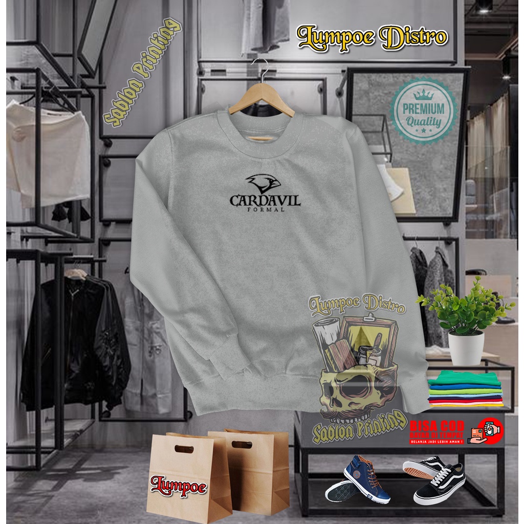Sweater Cardinal Formal Quality Black Premium Baju Tshirt Lengan Panjang Tebal Crewneck Branded Orig