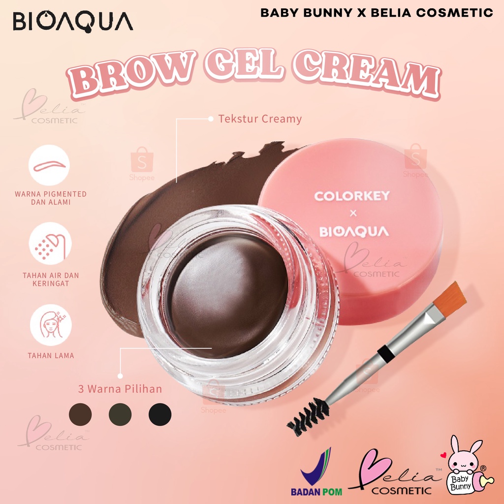 ❤ BELIA ❤ COLORKEY x BIOAQUA Eyebrow Gel Make Up Eyebrow Pomade Cream Alis Waterproof Tahan air dan keringat | BPOM