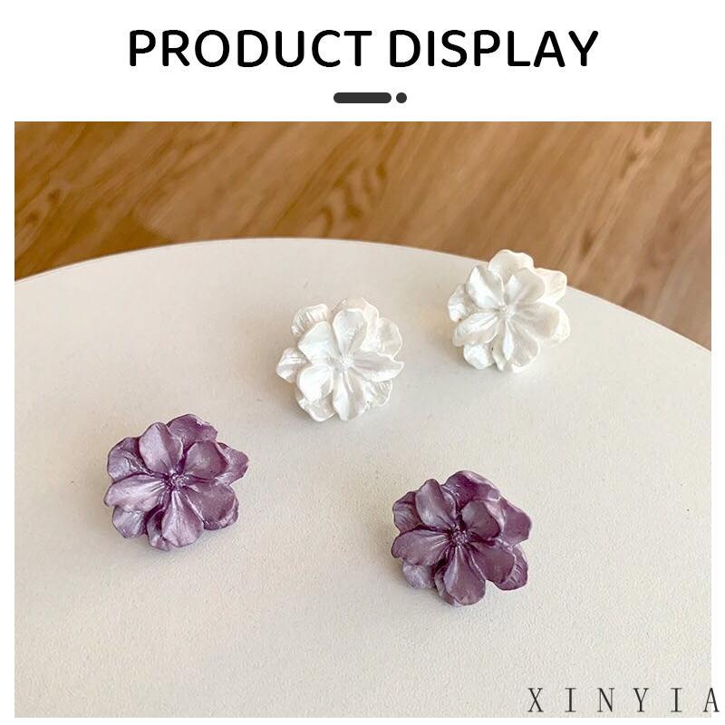 【Bayar di tempat】Anting Desain Bunga Gardenia Gaya Vintage Hong Kong Untuk Perempuan