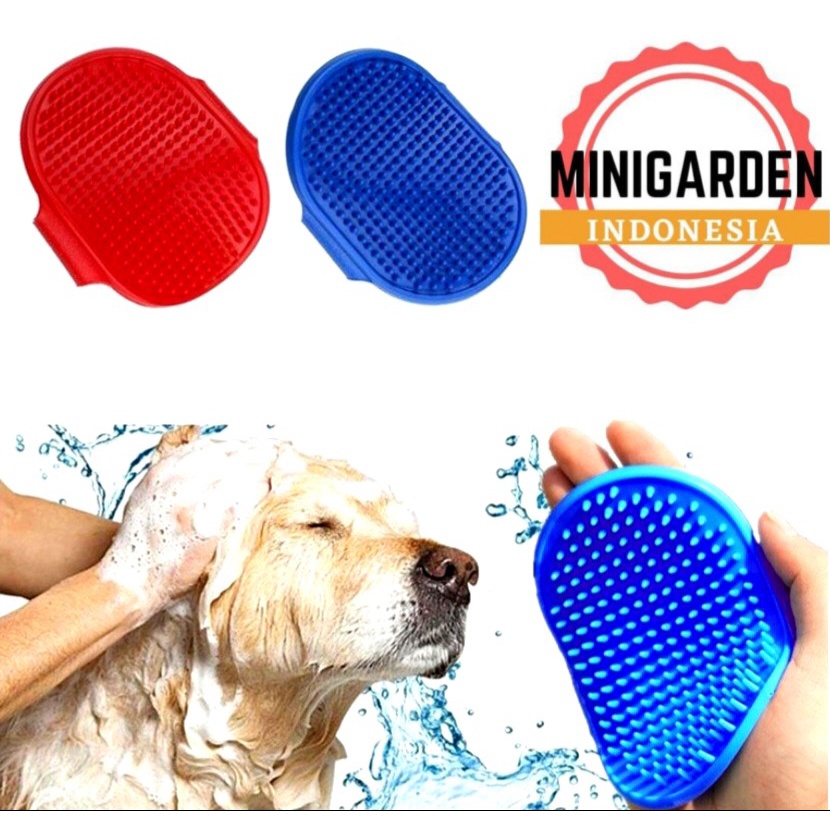 SISIR MANDI KARET BULU HEWAN MODEL OVAL pet brush sisir pijat anjing kucing pet massage grooming