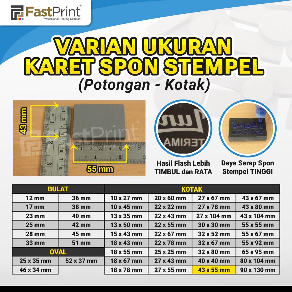 Karet Busa Spon Stempel Model Kotak 43X55 MM