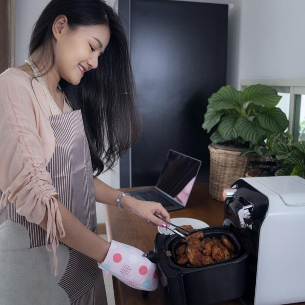 Air Fryer Pot Silicone Oven Nampan Persegi Tahan Panas Reusable Household Bar Dapur Makanan Baking BBQ Pan Cookware