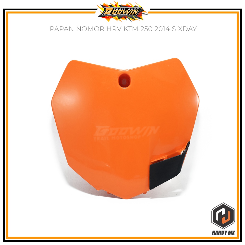 Plat papan nomer nomor HRV KTM 250 2017 / 2014 Sixday Hitam orange putih Terlaris